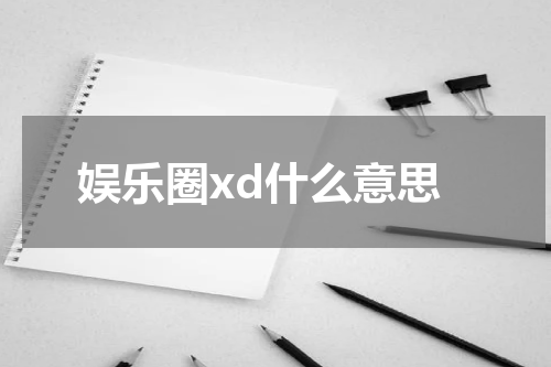 娱乐圈xd什么意思
