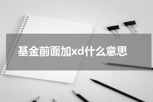 基金前面加xd什么意思