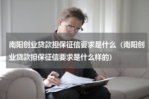 南阳创业贷款担保征信要求是什么（南阳创业贷款担保征信要求是什么样的）