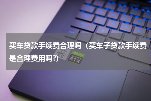 买车贷款手续费合理吗（买车子贷款手续费是合理费用吗?）