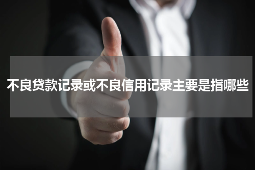 不良贷款记录或不良信用记录主要是指哪些