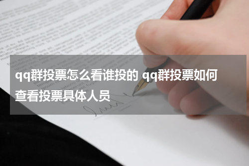qq群投票怎么看谁投的 qq群投票如何查看投票具体人员