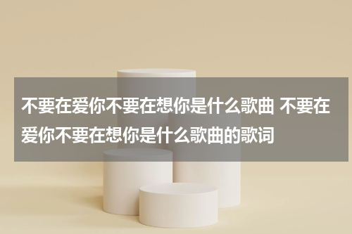 不要在爱你不要在想你是什么歌曲 不要在爱你不要在想你是什么歌曲的歌词