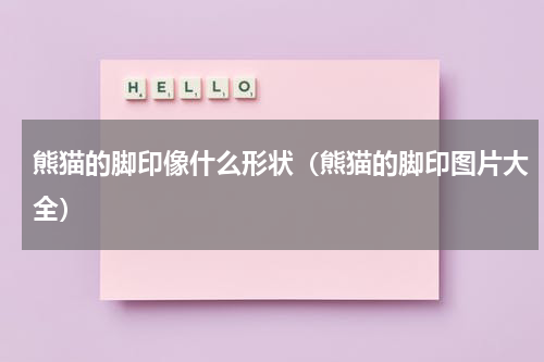 熊猫的脚印像什么形状（熊猫的脚印图片大全）
