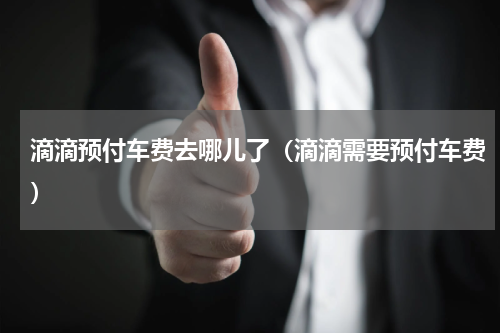 滴滴预付车费去哪儿了（滴滴需要预付车费）