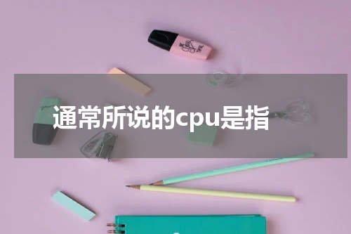通常所说的cpu是指