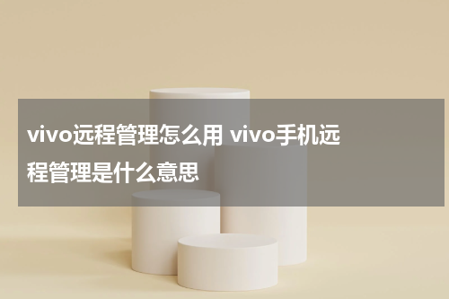 vivo远程管理怎么用 vivo手机远程管理是什么意思