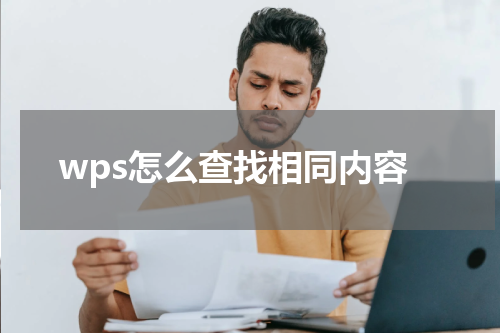 wps怎么查找相同内容
