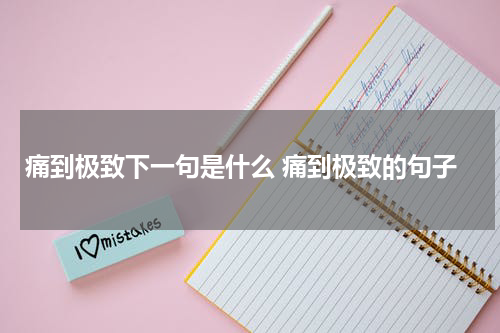 痛到极致下一句是什么 痛到极致的句子