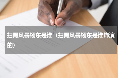 扫黑风暴杨东是谁（扫黑风暴杨东是谁饰演的）