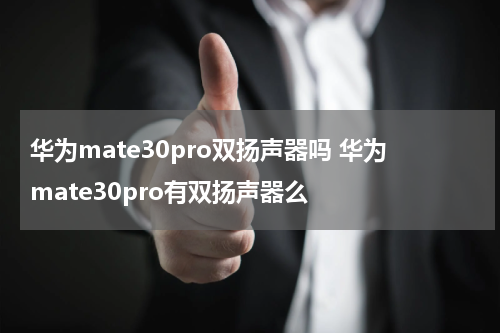 华为mate30pro双扬声器吗 华为mate30pro有双扬声器么