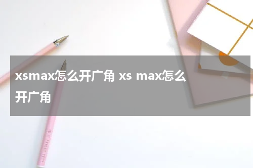 xsmax怎么开广角 xs max怎么开广角