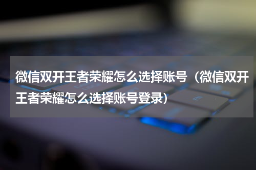 微信双开王者荣耀怎么选择账号（微信双开王者荣耀怎么选择账号登录）