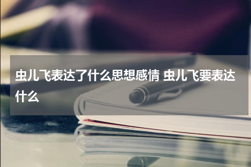 虫儿飞表达了什么思想感情 虫儿飞要表达什么
