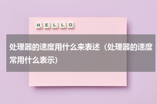 处理器的速度用什么来表述（处理器的速度常用什么表示）