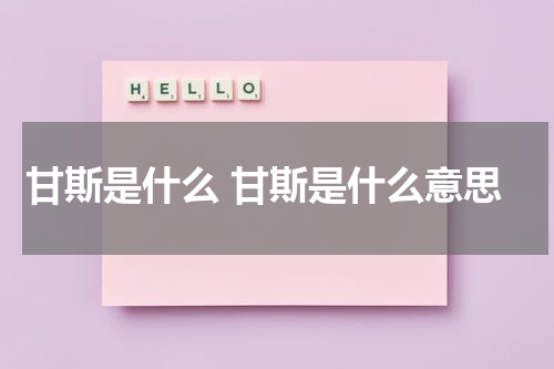 甘斯是什么 甘斯是什么意思