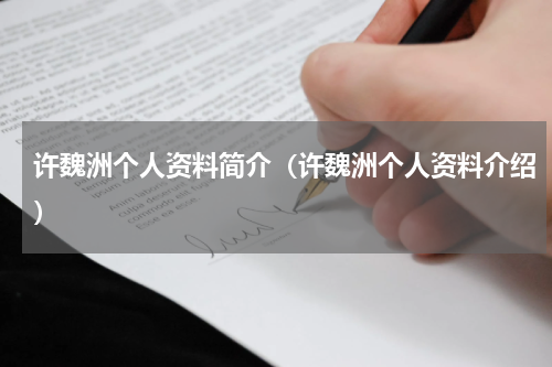 许魏洲个人资料简介（许魏洲个人资料介绍）