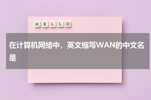 在计算机网络中，英文缩写WAN的中文名是