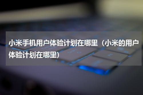 小米手机用户体验计划在哪里（小米的用户体验计划在哪里）