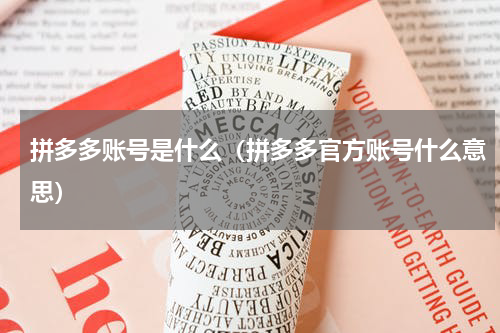 拼多多账号是什么（拼多多官方账号什么意思）
