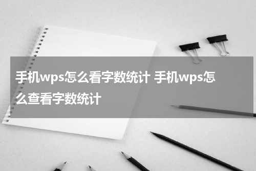 手机wps怎么看字数统计 手机wps怎么查看字数统计