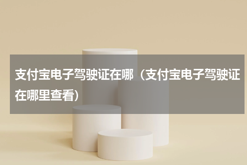 支付宝电子驾驶证在哪（支付宝电子驾驶证在哪里查看）
