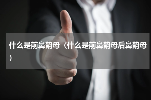 什么是前鼻韵母（什么是前鼻韵母后鼻韵母）