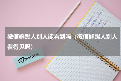 微信群踢人别人能看到吗（微信群踢人别人看得见吗）