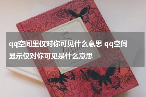 qq空间里仅对你可见什么意思 qq空间显示仅对你可见是什么意思