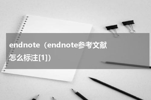 endnote（endnote参考文献怎么标注[1]）
