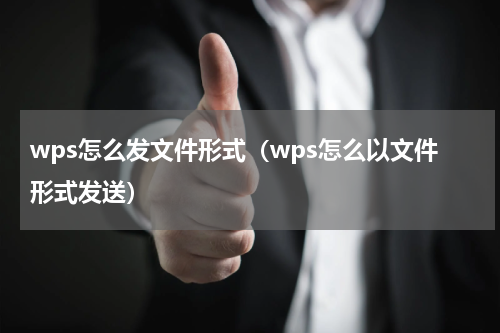 wps怎么发文件形式（wps怎么以文件形式发送）