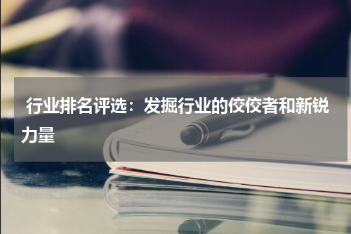  行业排名评选：发掘行业的佼佼者和新锐力量