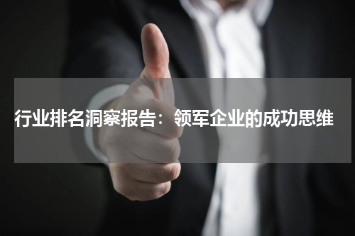  行业排名洞察报告：领军企业的成功思维
