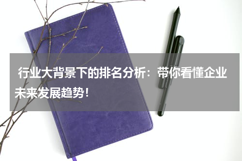  行业大背景下的排名分析：带你看懂企业未来发展趋势！