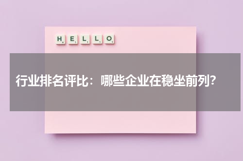  行业排名评比：哪些企业在稳坐前列？