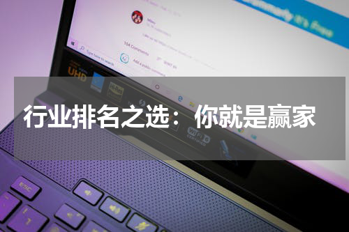  行业排名之选：你就是赢家