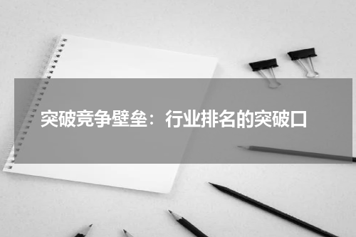  突破竞争壁垒：行业排名的突破口
