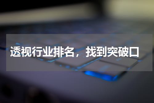  透视行业排名，找到突破口