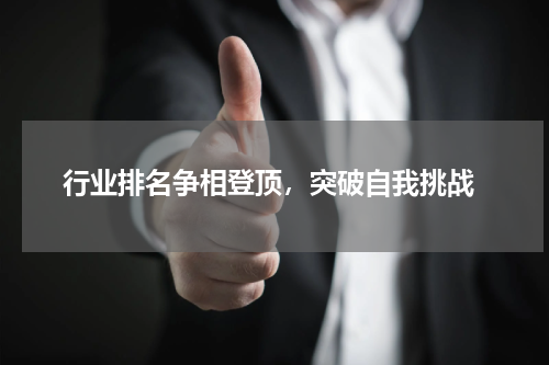  行业排名争相登顶，突破自我挑战