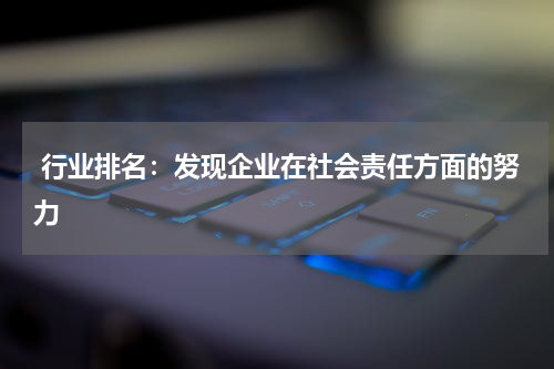  行业排名：发现企业在社会责任方面的努力