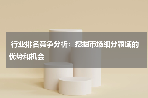 行业排名竞争分析：挖掘市场细分领域的优势和机会
