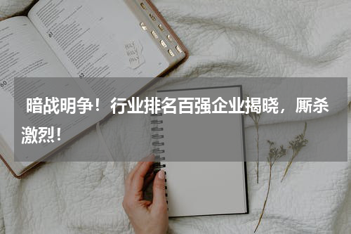  暗战明争！行业排名百强企业揭晓，厮杀激烈！