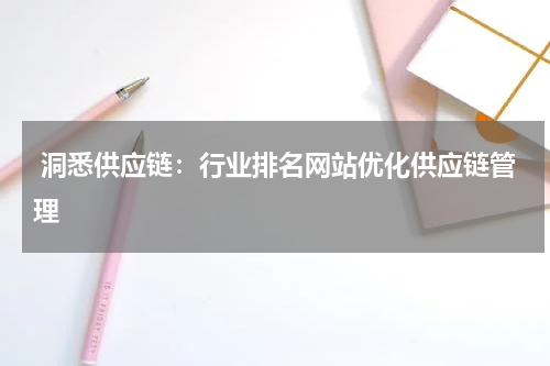  洞悉供应链：行业排名网站优化供应链管理