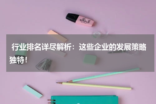 行业排名详尽解析：这些企业的发展策略独特！