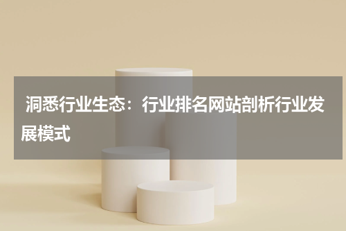  洞悉行业生态：行业排名网站剖析行业发展模式
