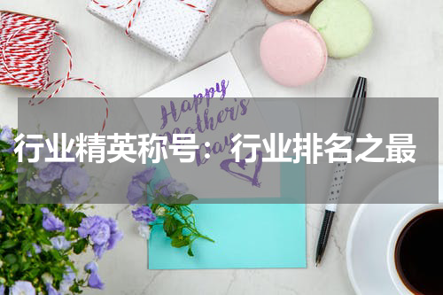  行业精英称号：行业排名之最