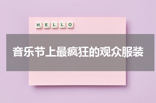 音乐节上最疯狂的观众服装