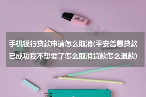 手机银行贷款申请怎么取消(平安普惠贷款已成功我不想要了怎么取消贷款怎么退款)