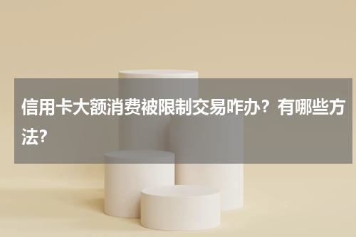 信用卡大额消费被限制交易咋办？有哪些方法？